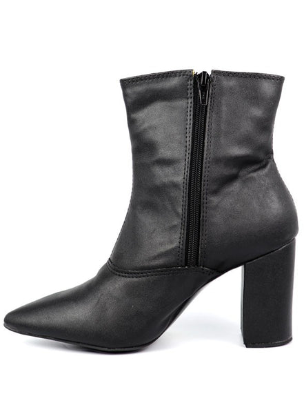 Pointed Toe Bootie with a Block Heel