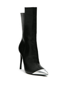 TWITCH Silver Dip Stiletto Boot in Black