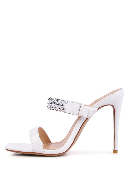 BANDY HIGH HEEL METAL BALL SANDALS