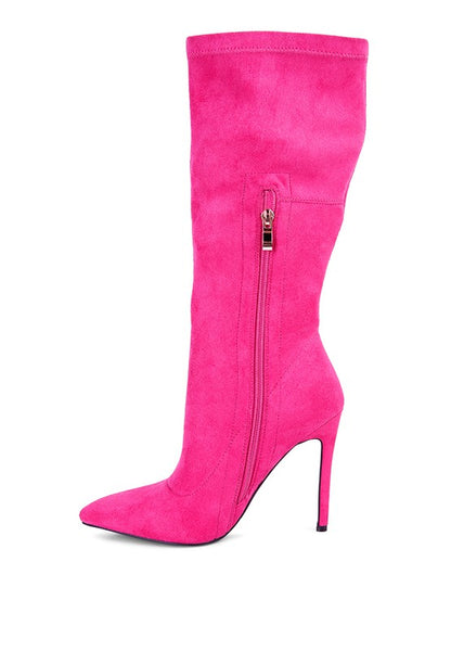 Playdate Pointed Toe High Heeled Calf Boot