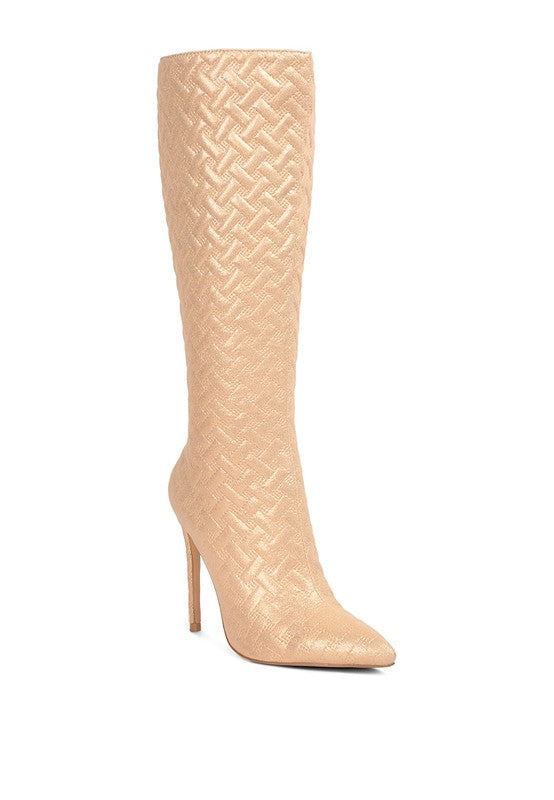 Tinkles Quilted High Heeled Calf Boots