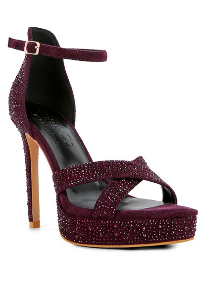 REGALIA Diamante Studded High Heel Dress Sandals