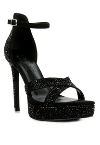 REGALIA Diamante Studded High Heel Dress Sandals