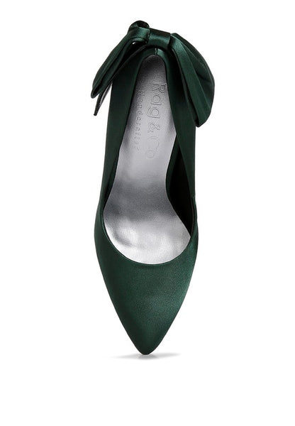 HORNET Green Satin Stiletto Pump Sandals