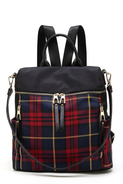 MKF Collection Nishi Plaid Backpack By Mia K