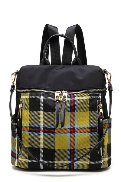 MKF Collection Nishi Plaid Backpack By Mia K