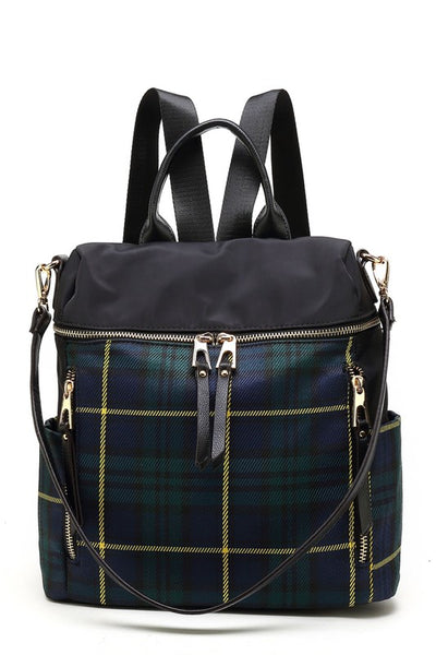 MKF Collection Nishi Plaid Backpack By Mia K