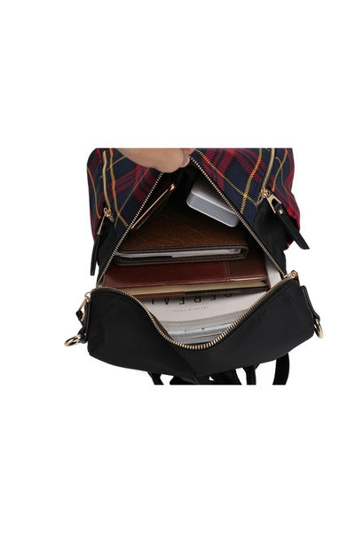 MKF Collection Nishi Plaid Backpack By Mia K