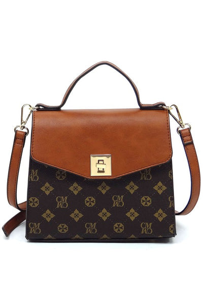 CM Monogram Twist Lock Flap Satchel