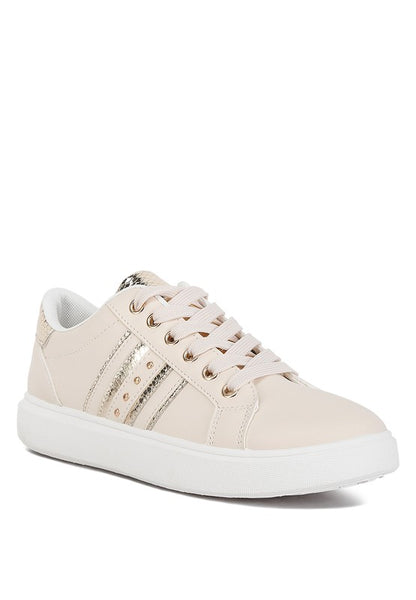 Claude Faux Leather Back Panel Detail Sneakers