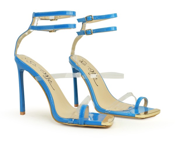 high heel sandal with ankle straps